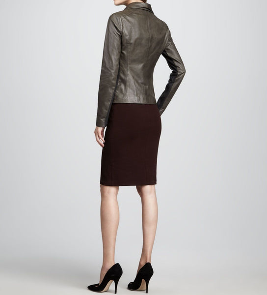 Noora Women's Taupe coloured leather Jacket | Stylish Leather Club Outfit For Women ST0332 - Noora International
