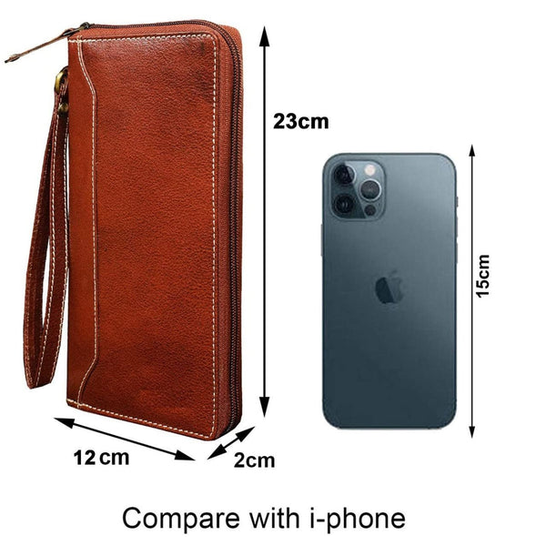 NOORA Women's wallet| Brown Leather Card Holder| Passport Holder| Travel Wallet Money Clip| Debit Card Holder-SK9 - Noora International