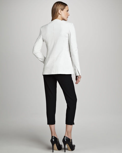 Noora Women's White blazer leather jacket ST0279 - Noora International