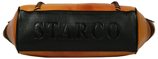 Orange brown women's leather bag - Noora International