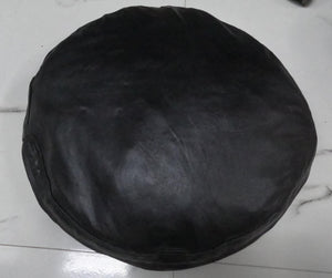 NOORA Real  Lambskin Leather Black Color Pillow Cover| Round Pillow Cover|Throw Case Cover For Home & Living Decor