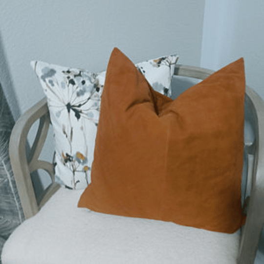 Real New Suede Linen pillow cover,Square Tan Color Suede Pillow Cover,Living Decor,Home Decor,Throw Cover - Noora International