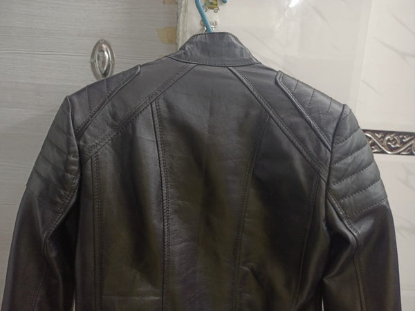 Noora Women's Lambskin Leather Jacket | Motorcycle Slim Fit Biker Jacket | Western Party Wear Leather Jacket | Gift For Her | SK5