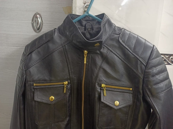 Noora Women's Lambskin Leather Jacket | Motorcycle Slim Fit Biker Jacket | Western Party Wear Leather Jacket | Gift For Her | SK5