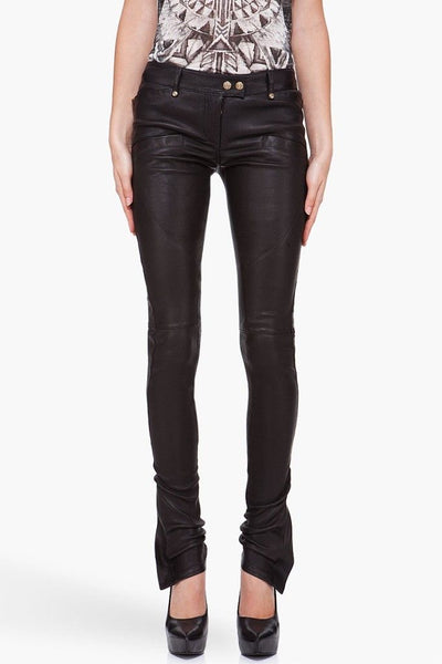 Women's Black leather skinny pants - Noora International