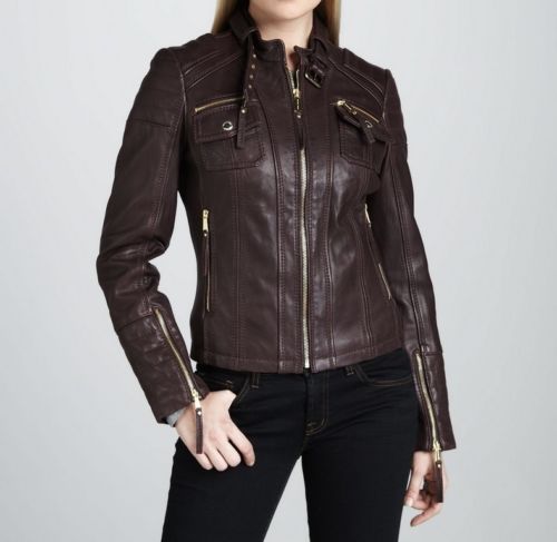 Women's Dark Brown Fitted Jacket With Front Pockets ST0267 - Noora International