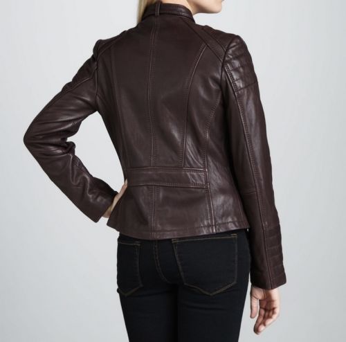 Women's Dark Brown Fitted Jacket With Front Pockets ST0267 - Noora International