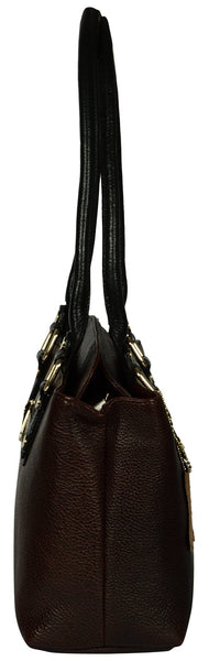 Women's dark brown leather bag - Noora International
