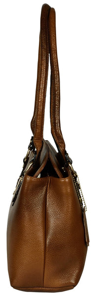 Women's dark brown leather handbag - Noora International