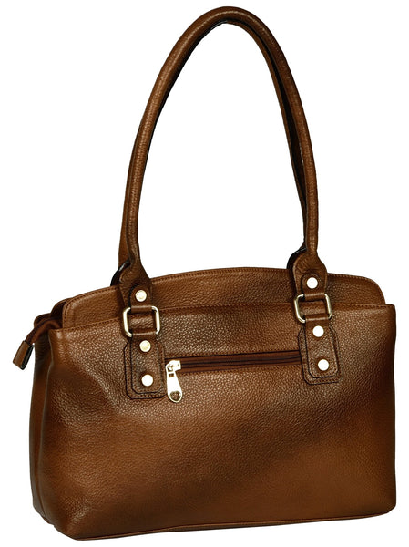 Women's dark brown leather handbag - Noora International