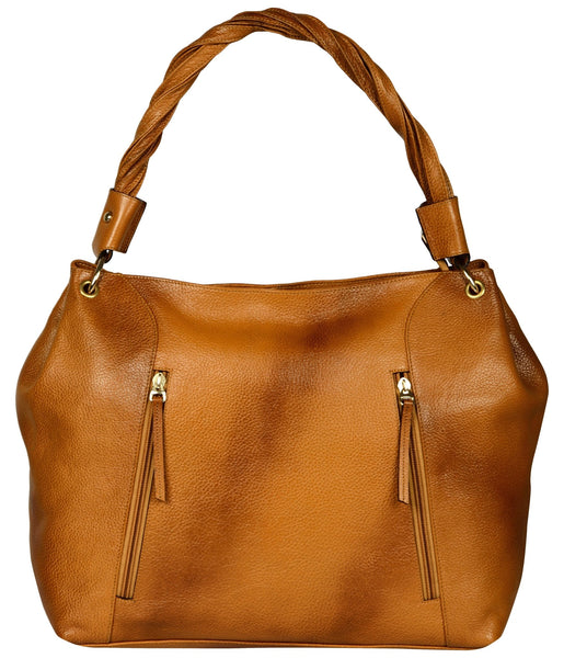 Women's light brown leather bag - Noora International