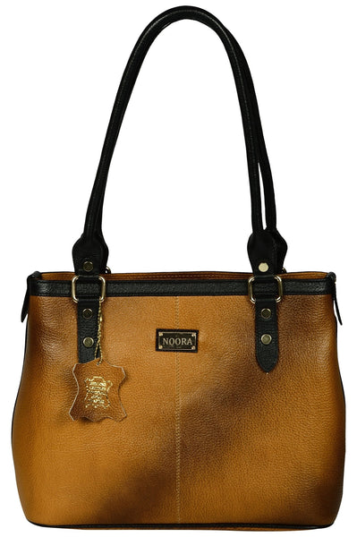 Women's light brown shopper leather bag - Noora International
