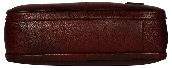 Women's maroon color leather bag - Noora International