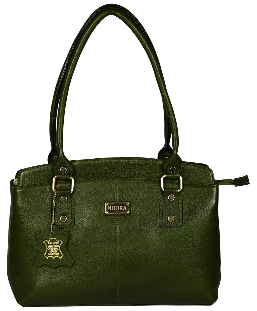 Women's military green leather bag