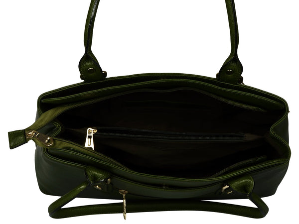 Women's military green leather bag - Noora International
