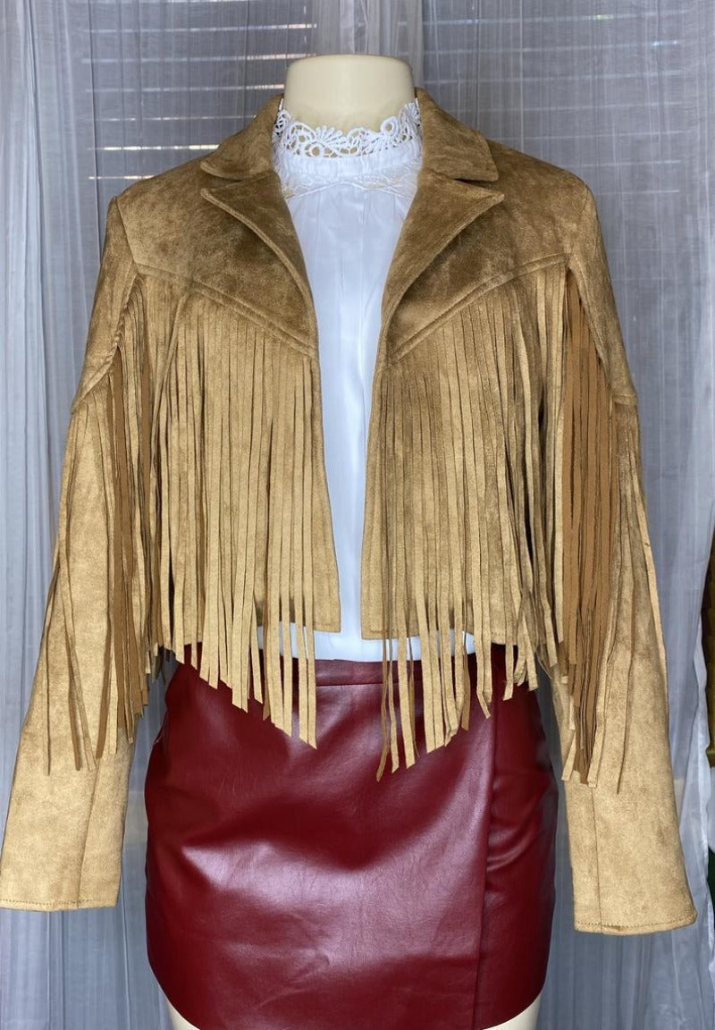 Gold Fringe Jacket | Lambskin Jacket For Women | Noora International